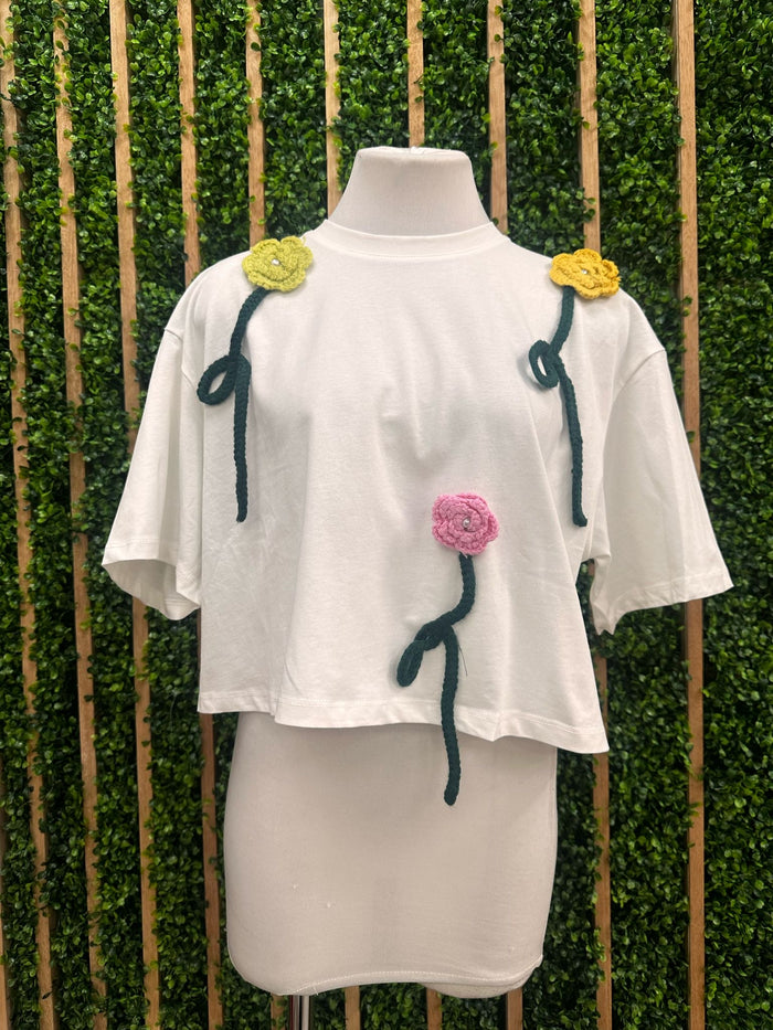 Knitted FLowers Shirt