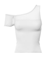 Off Shoulder Mesh Detail Basic Top