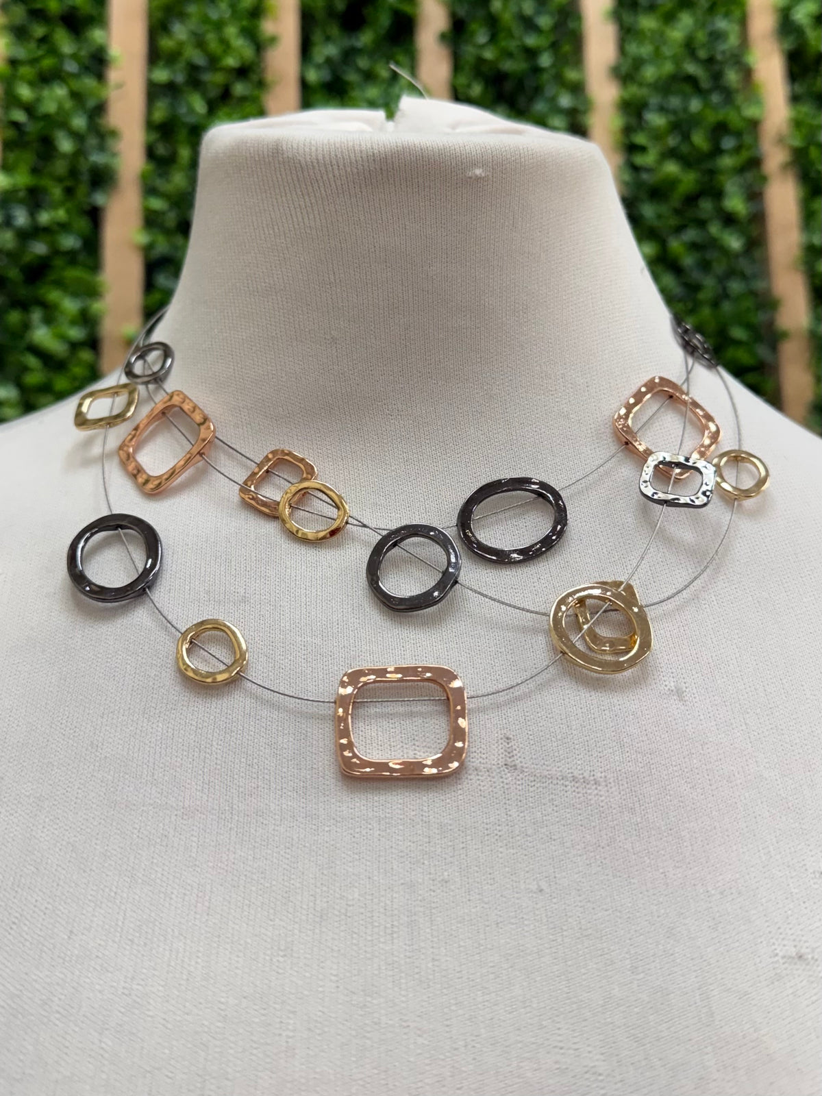 Multi Geo Multi Tone Necklace
