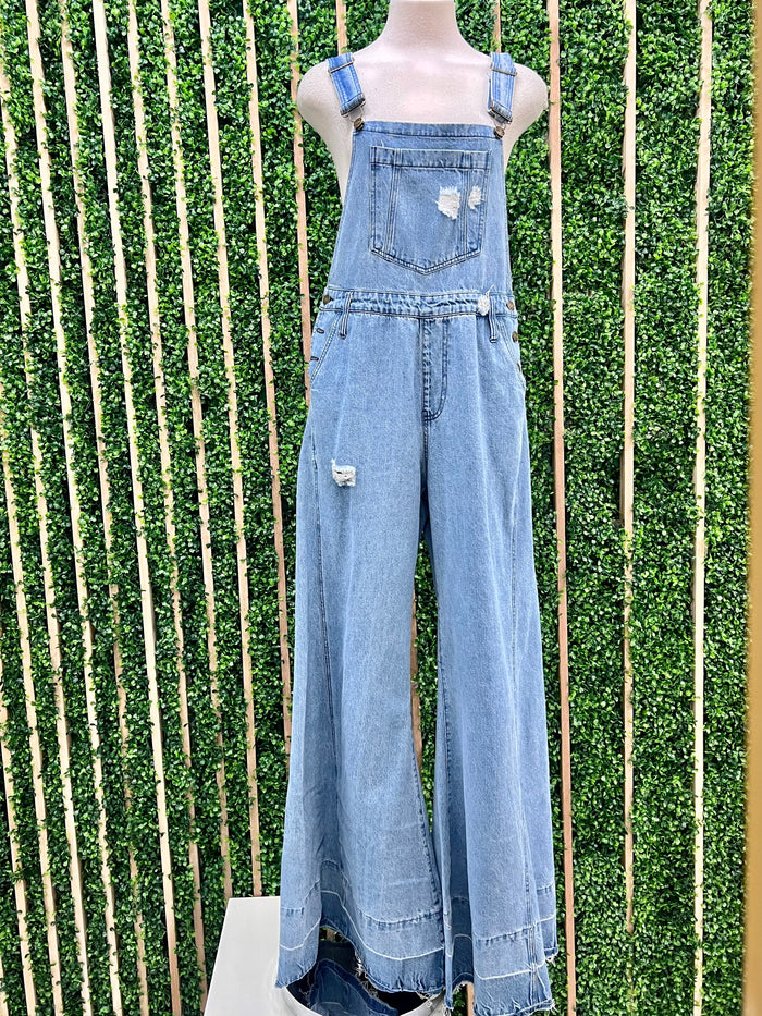 Wide Leg Denim Overall