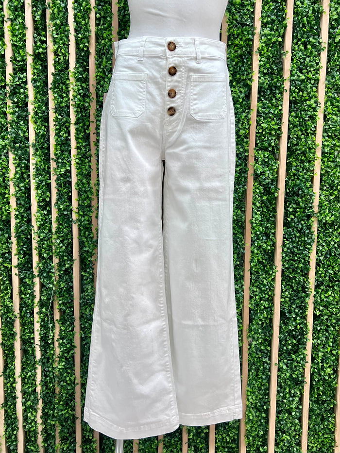 Front Pocket Wide Leg Denim