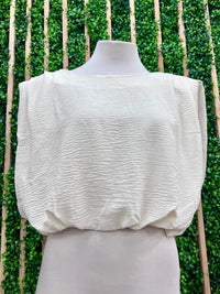Crinkle Dressy Bubble Sleeveless Top