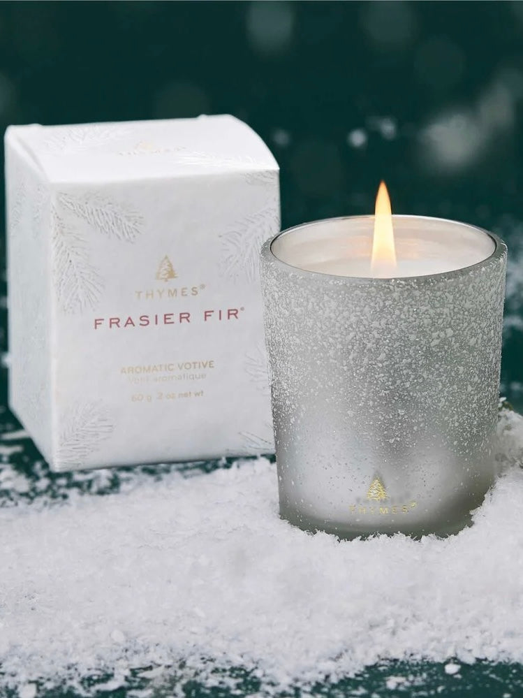 Frasier Fir Flocked Votive Candle