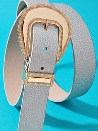 Textured Metallic Western Buckle Belt