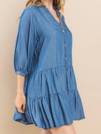 Medium Tencel Tiered Denim Short Dress