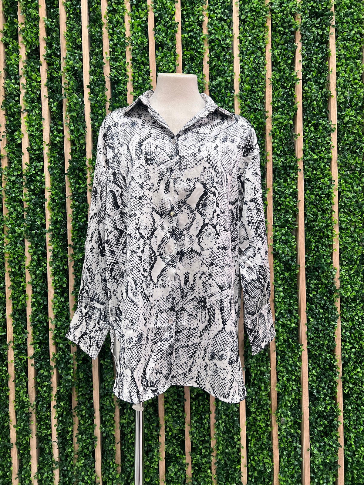 Grey Snake Blouse Dress