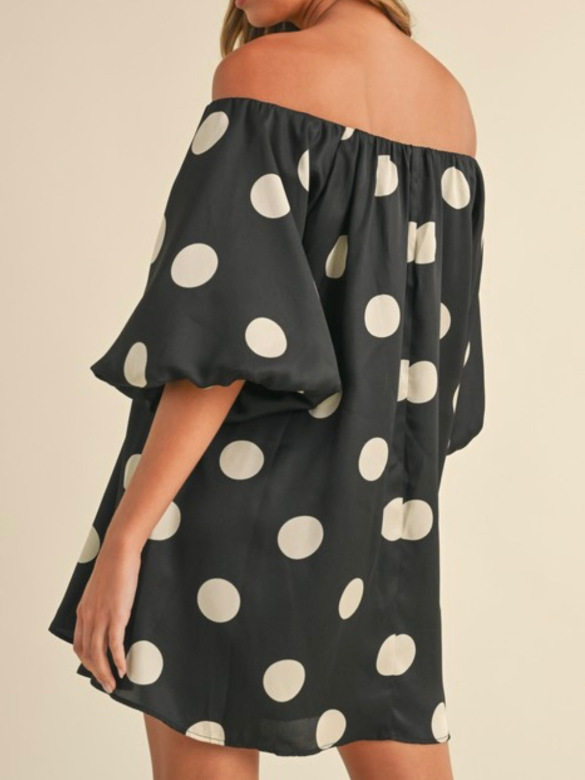 Polka Dot Off Shoulder Short Dress