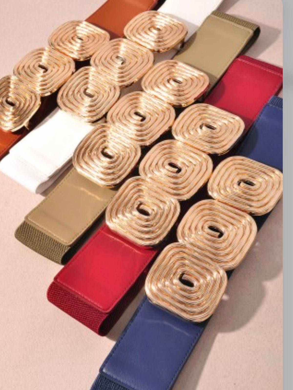Textured Triple Squares Elastic Belt