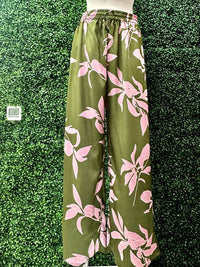 Olive Blush Print Pant