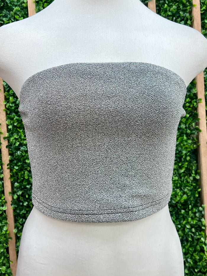 Metallic Knit Simmer Tube Top