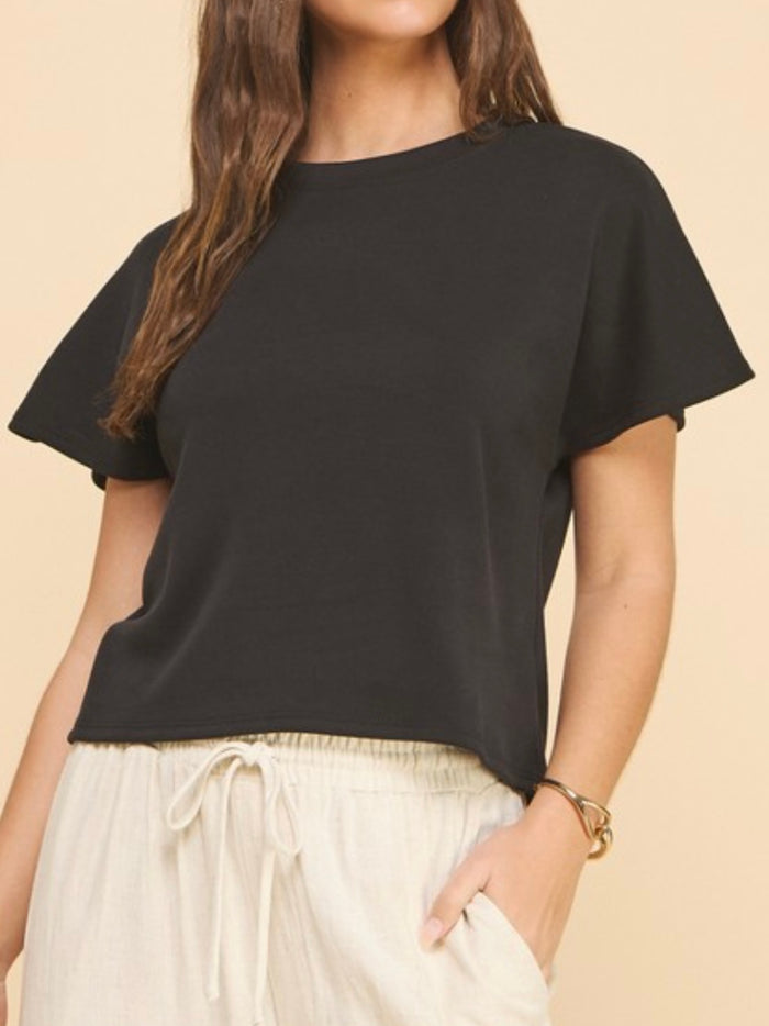 Modal Cap Short Sleeve Top