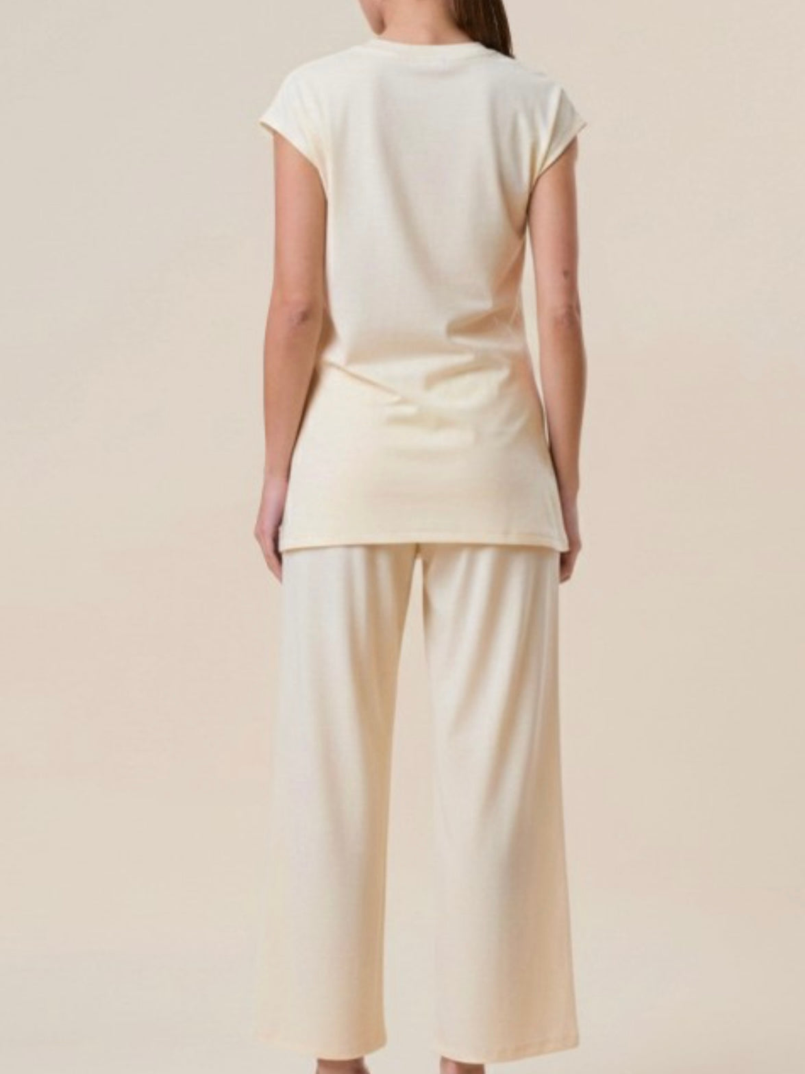 Gold Brooch Knit Pant Set