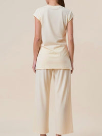Gold Brooch Knit Pant Set