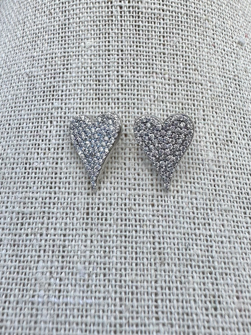 Crystal heart Stud Earrings
