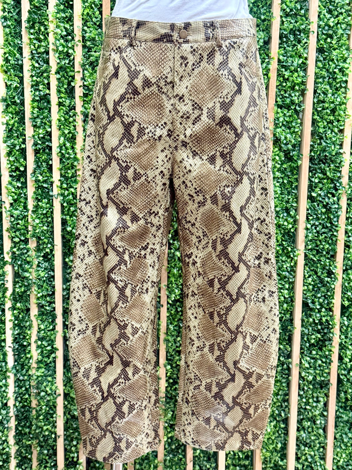 Snake Print Barrel Pant