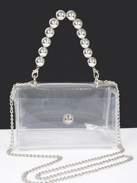 Clear Beaded Handle Stadium Bag
