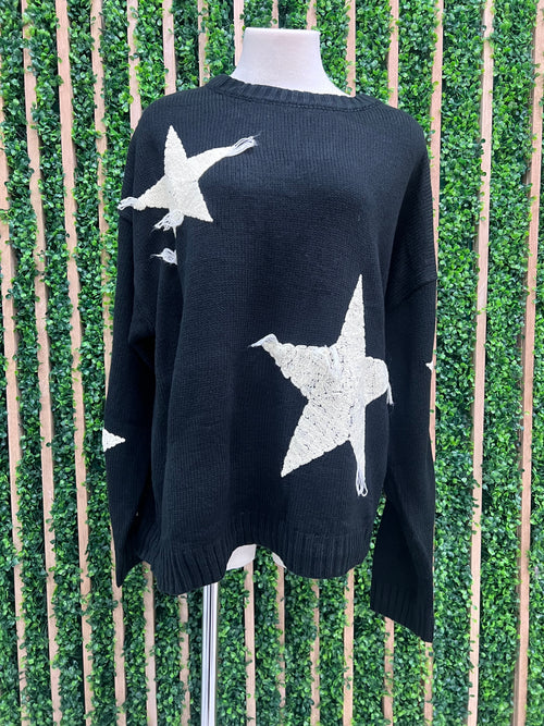 Black White Star Sweater