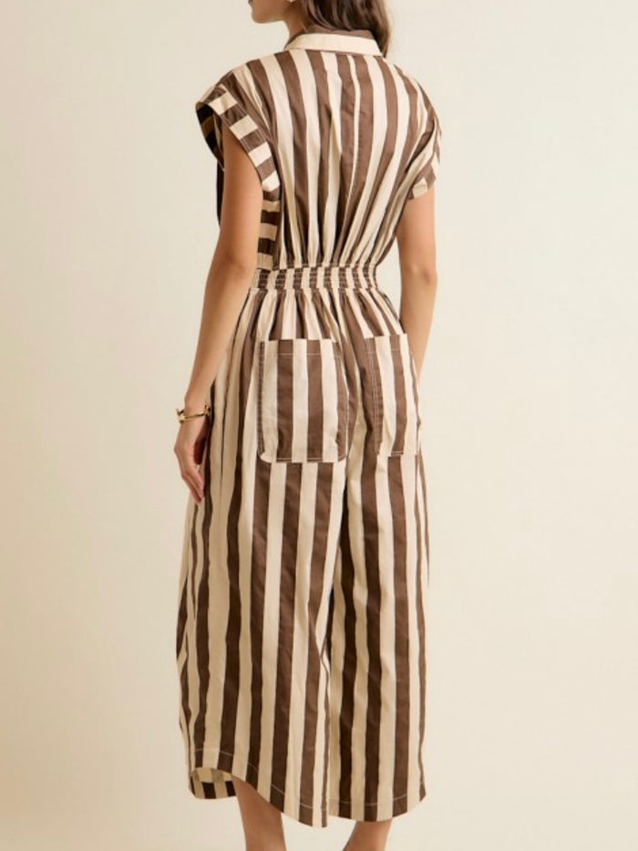 Chocolate Stripe Wide Leg Jumpsuit