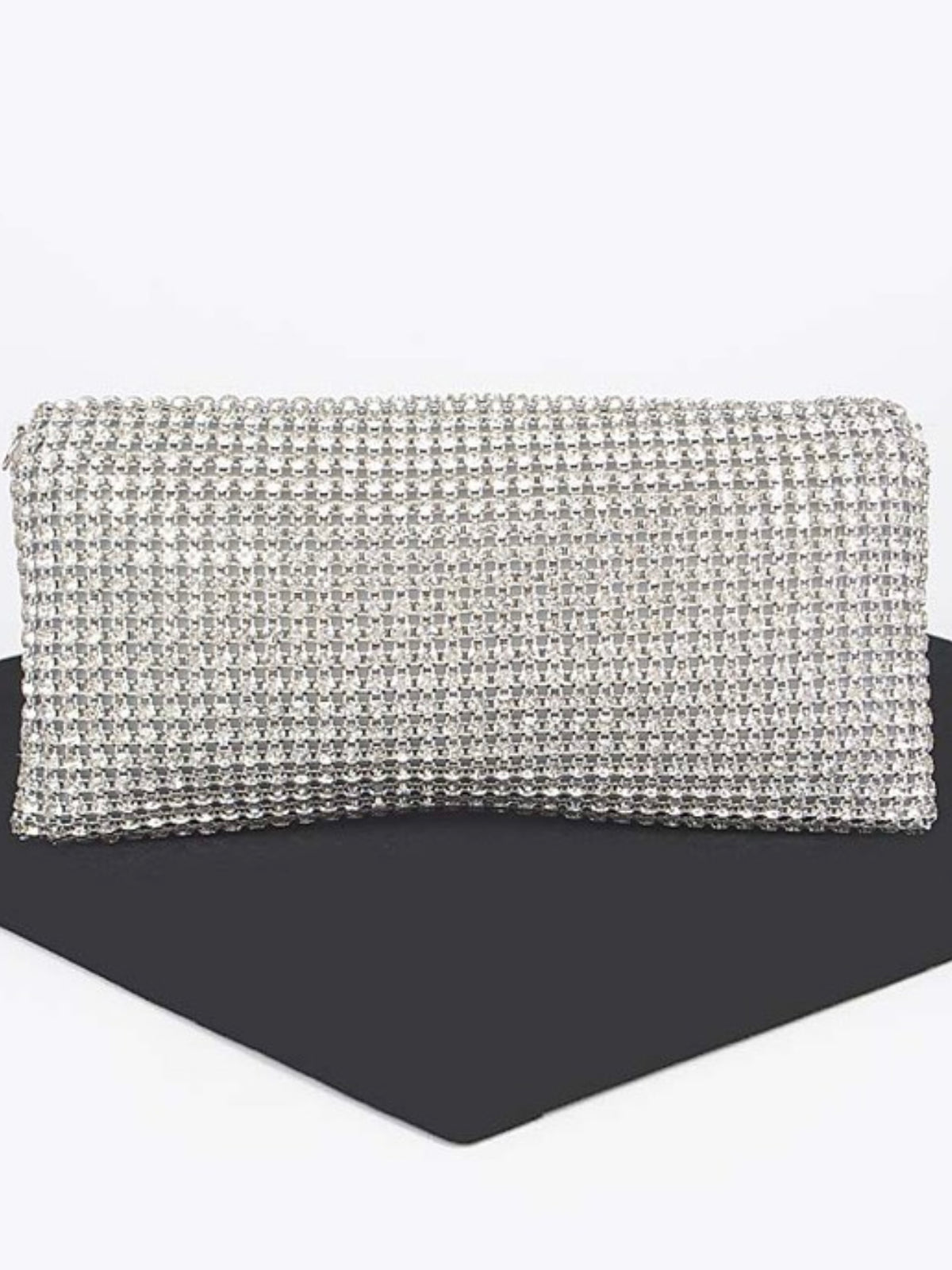 Fringe Detail Rhinestone Clutch