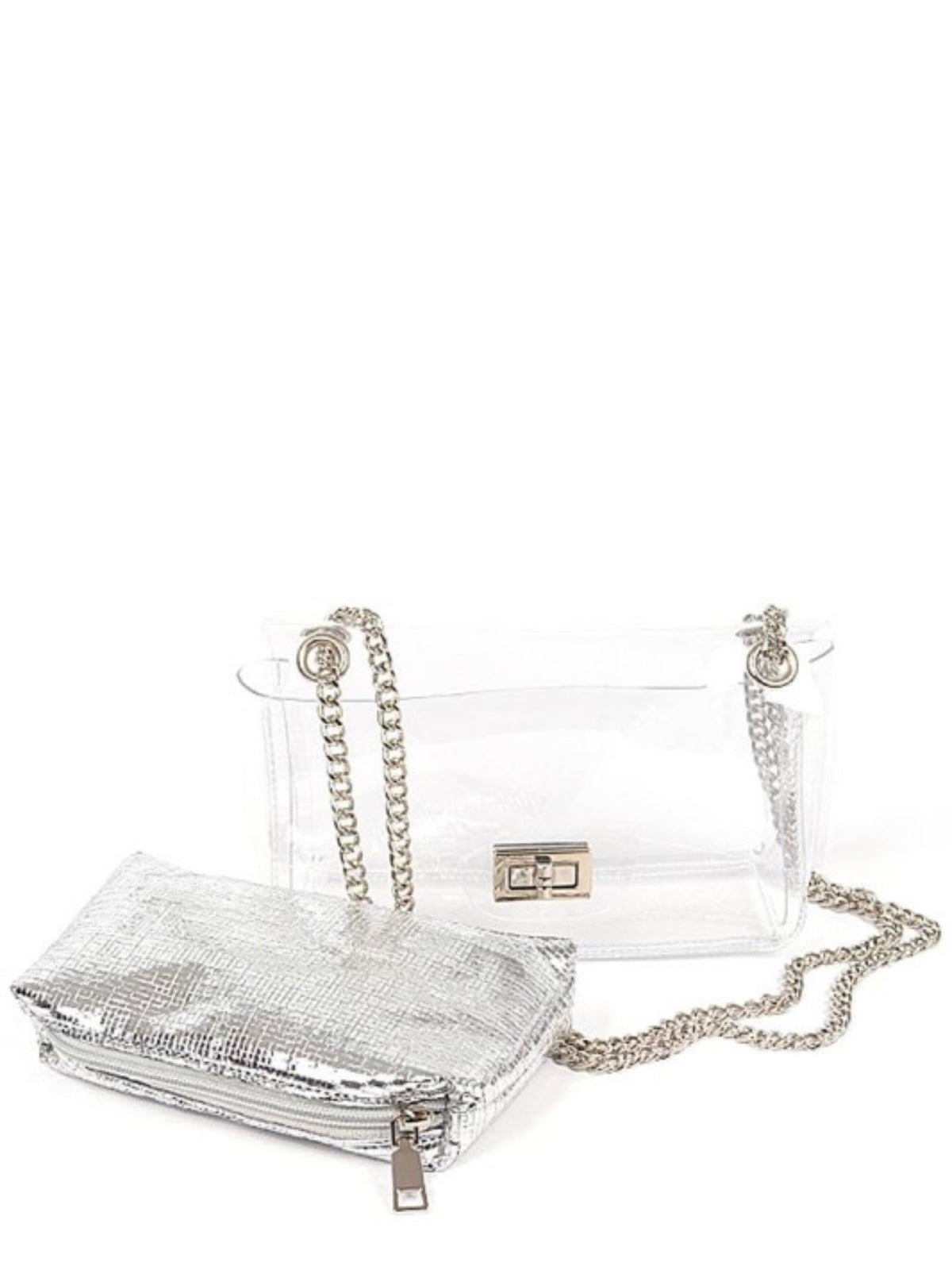 Clear Insert Detail Stadium Bag – Transparent Crossbody Purse Collection