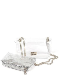 Clear Insert Detail Stadium Bag – Transparent Crossbody Purse Collection
