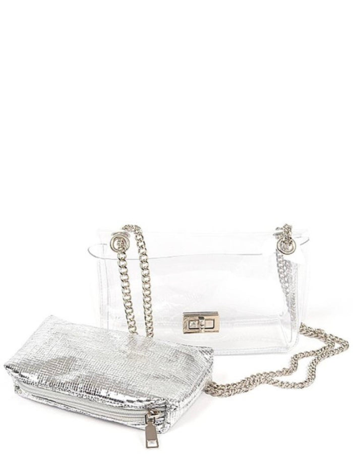 Clear Insert Detail Stadium Bag – Transparent Crossbody Purse Collection