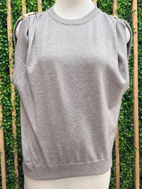 Side Brooch Sleeve Detail Knit Top