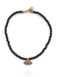 MR Poised Eye Glaze Black Stone Necklace