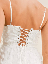 Exquisite White Butterfly Organza Midi Dress