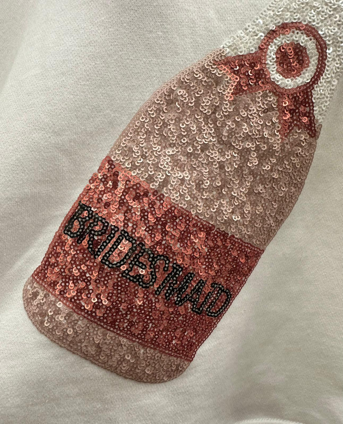 Sequin Champagne Bottle Patch Sweatshirt