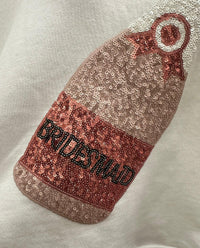 Sequin Champagne Bottle Patch Sweatshirt