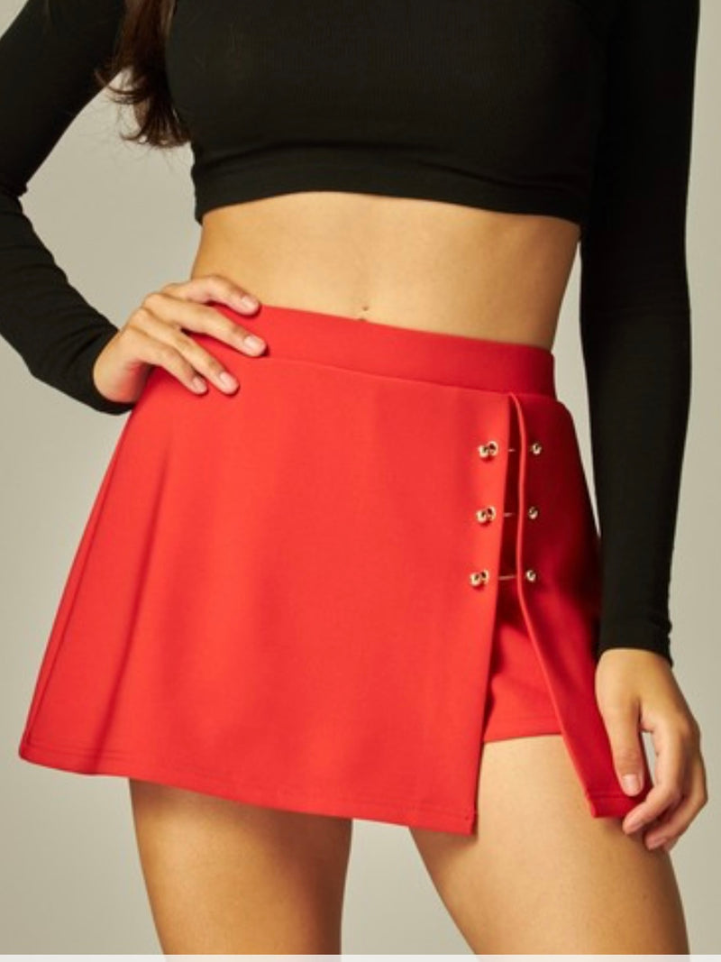 Scuba Clip Decor ASymmetrical Skort