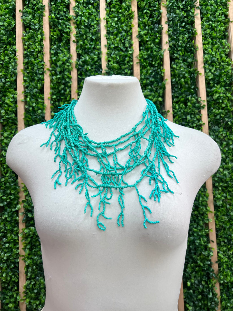 Multi Beads Coral Necklace