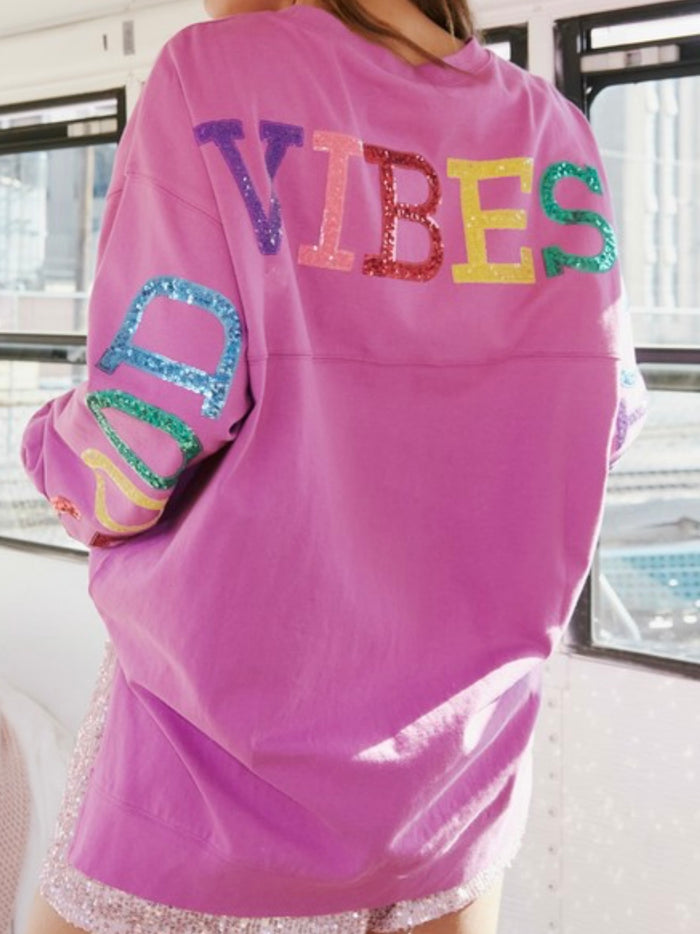 Multi Sequin Good Vibes Sweater