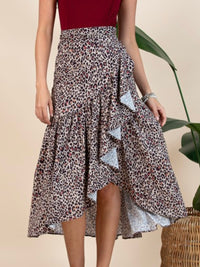 Animal Print Wrap Skirt