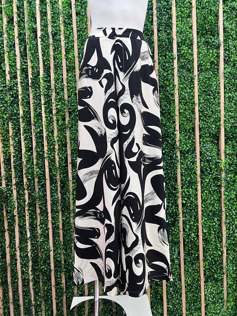Black White Geo Pant