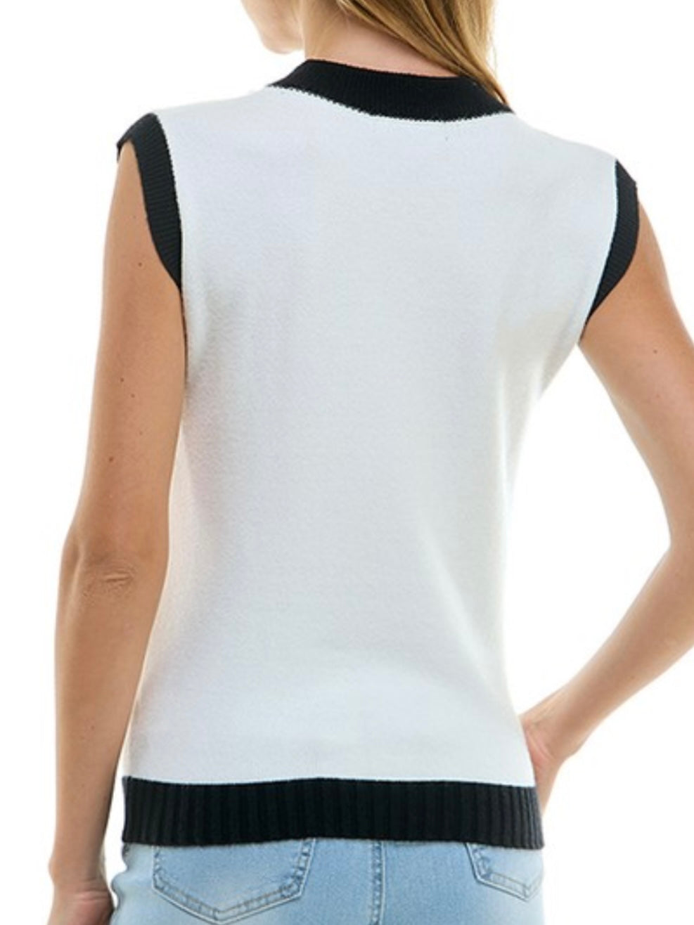 Amor Black Trim Knit Muscle Tank