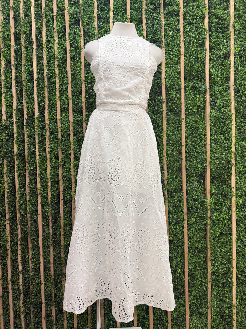 Beautiful Eyelet Midi Skirt