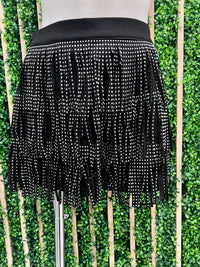 Studded Fringe Skort
