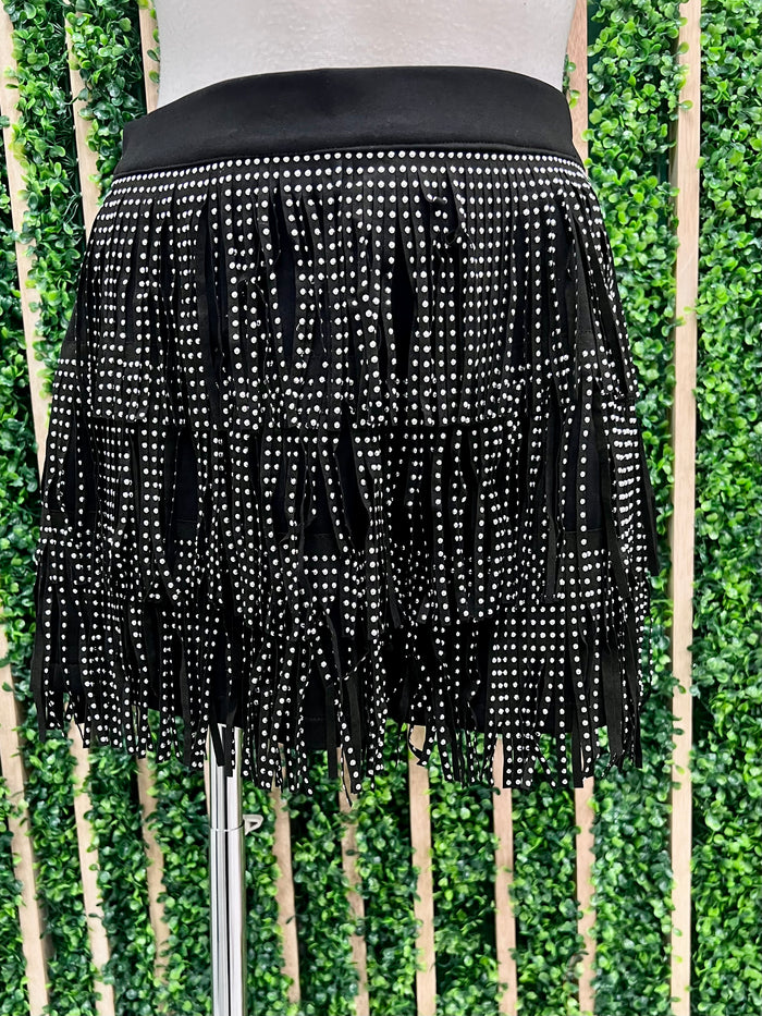 Studded Fringe Skort