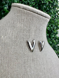 Silver Heart Stud