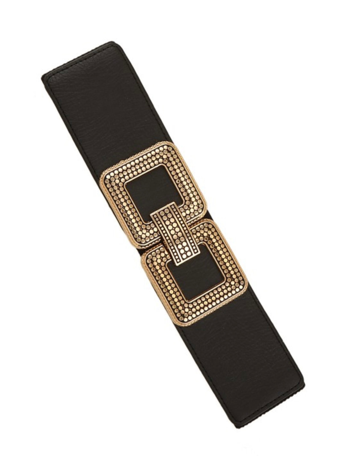 Dot Textured Double Squared Buckle Belt