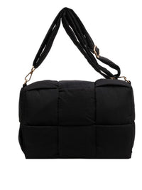 Cross Weave Fold Over Puffer Crossbody with Pouch