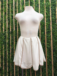 Scallop Trim Linen Mini Skirt