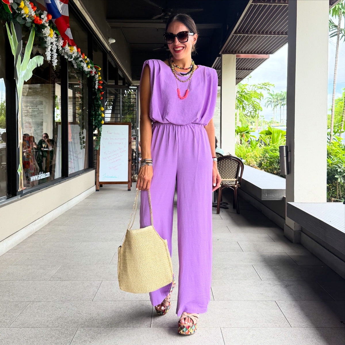 Crinkled Wide Leg Pant