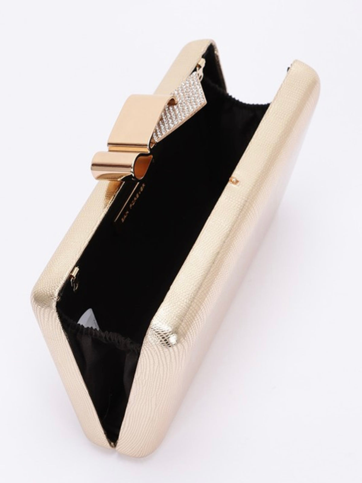 Metal Ribbon Top Clutch