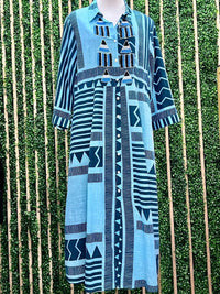 Italy Aztec Print Maxi Dress