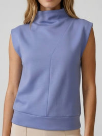 Structured Modal Mock Neck Sleeveless Top