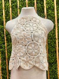 Natural Crochet Halter Top