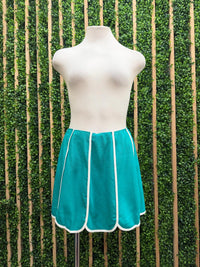 Scallop Trim Linen Mini Skirt
